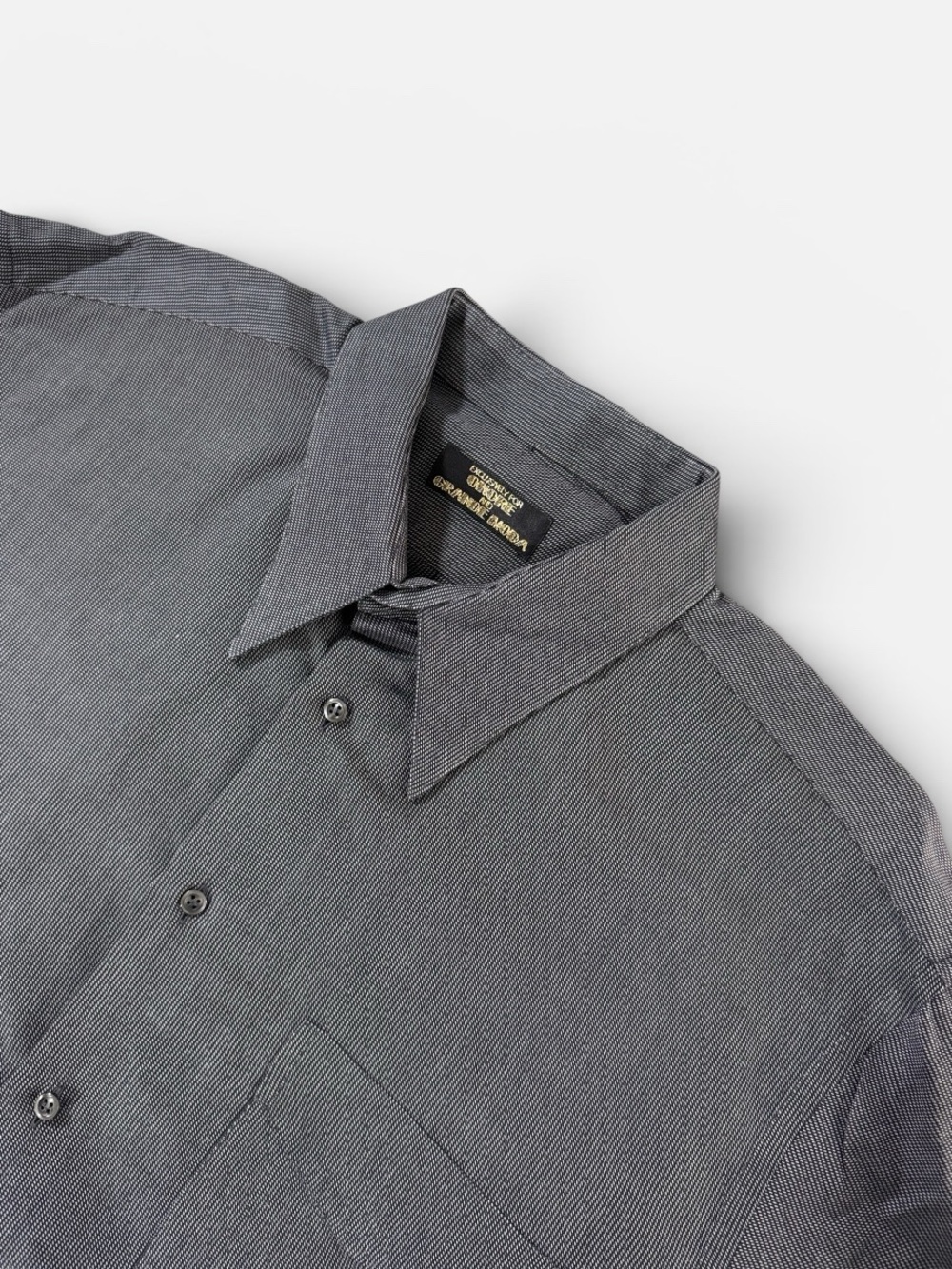 Onore and Grande Moda 17.5 44 gray micro pattern Italian luxury dress shirt